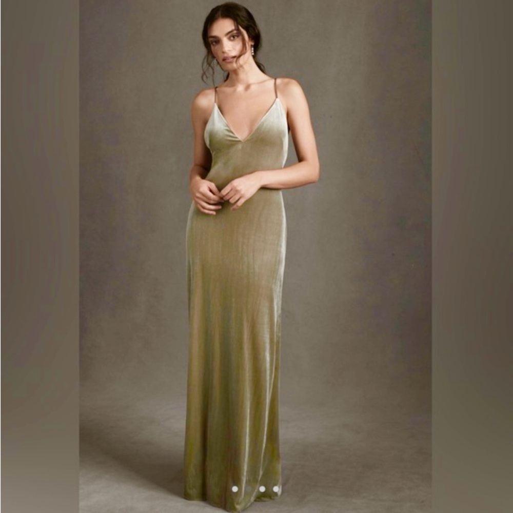 Jenny Yoo Sage Stretch Velvet Sabrina Dress Sz 16.